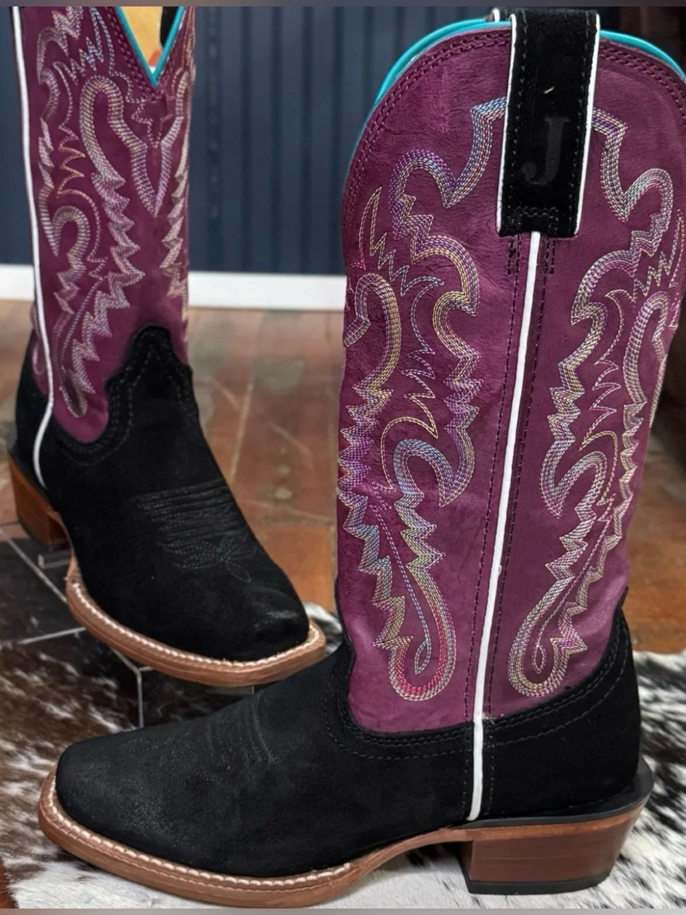 Justin Black Annie Up Western Boots